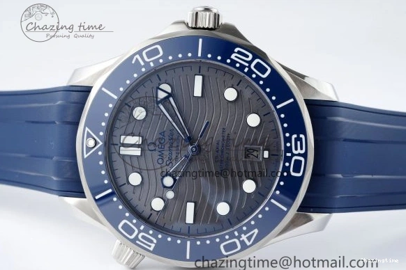 0305 SmartChoice Seamaster Diver 300M ZF 1:1 Best Edition Blue Ceramic Gray Dial on Blue Rubber Strap A 7735
